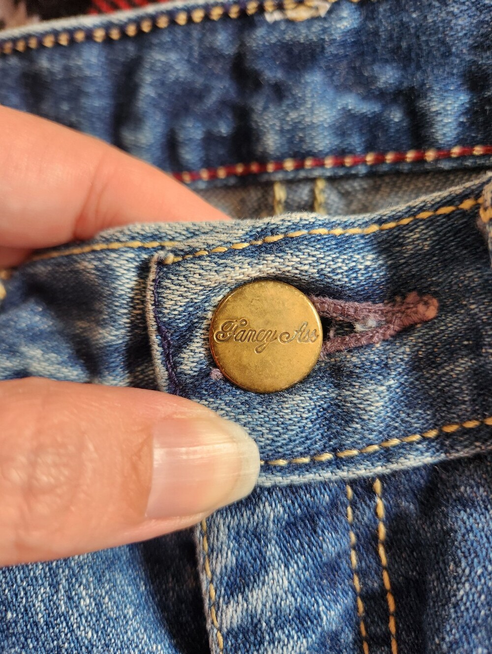 Vintage 70s Fancy Ass High Rise Western Wing Pocket Jeans Made in Canada Size 27 - Picture 5 of 11